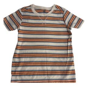 Tea Collection Striped Short Sleeve Tee Size 5 Blue Orange Cotton Classic